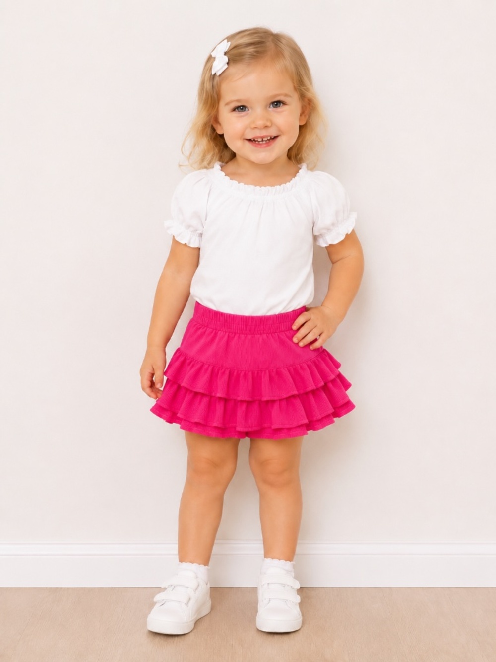 Sonoma Girls Hot Pink Tiered Ruffle Skort Toddler Size 2T